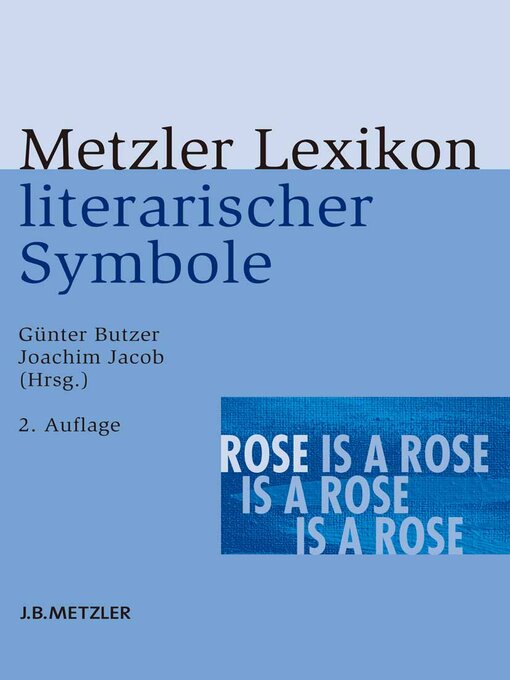 Cover image for Metzler Lexikon literarischer Symbole